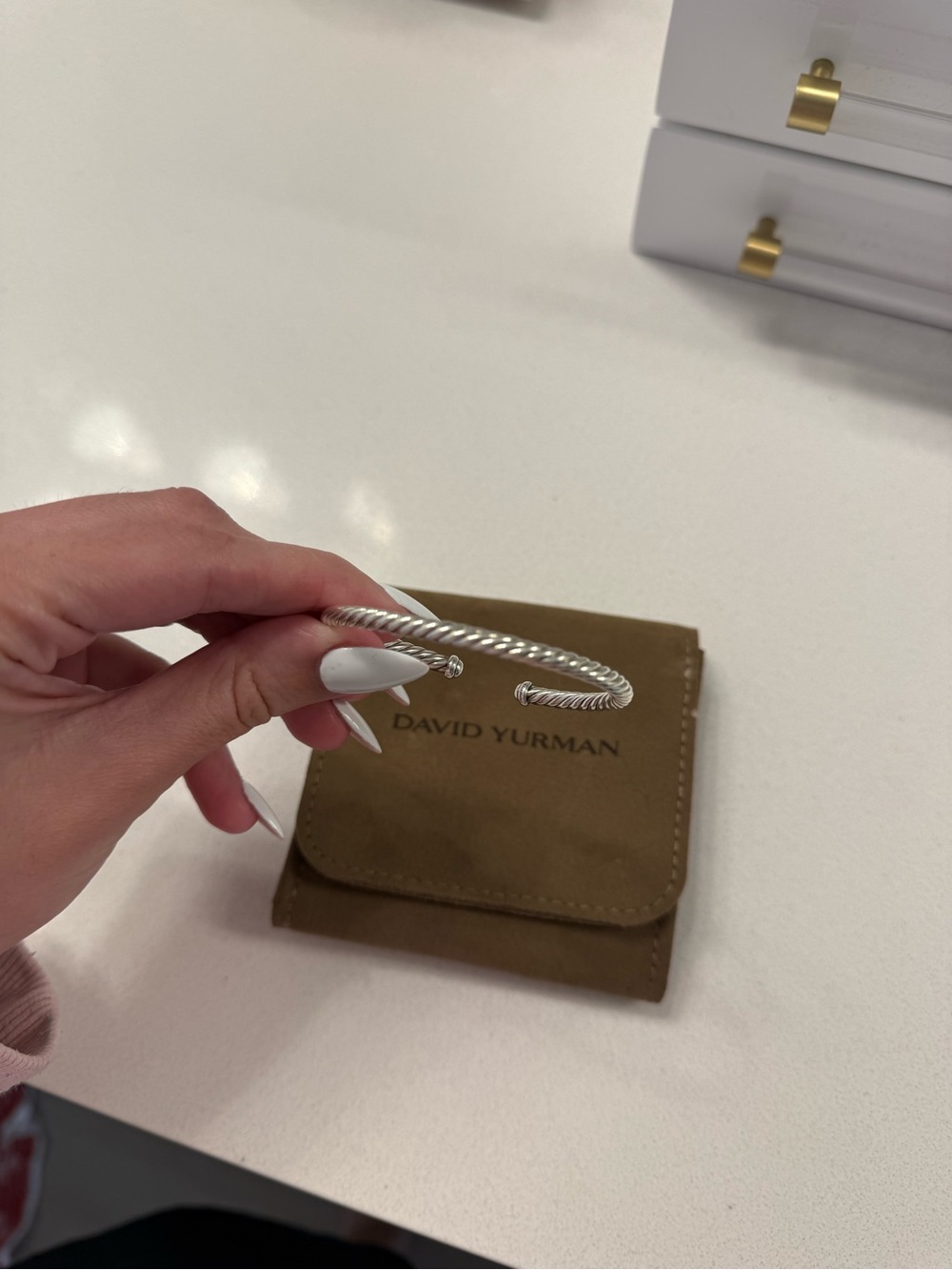 David Yurman Sterling Silver Cable Flex Bracelet — Silver - Picture 3 of 6